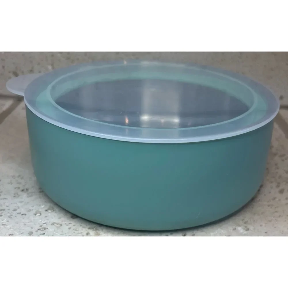 Sun Squad Stainless Steel Green Dog Bowl with Travel Lid Holds 4 Cups